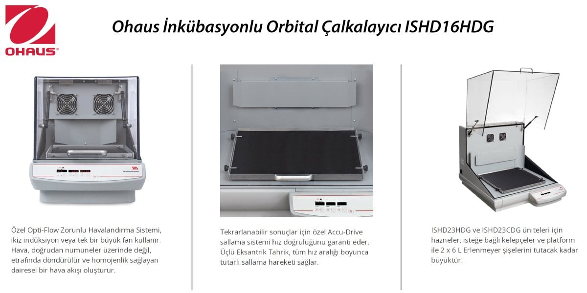 OHAUS İnkübasyonlu Orbital Çalkalayıcı ISHD16HDG