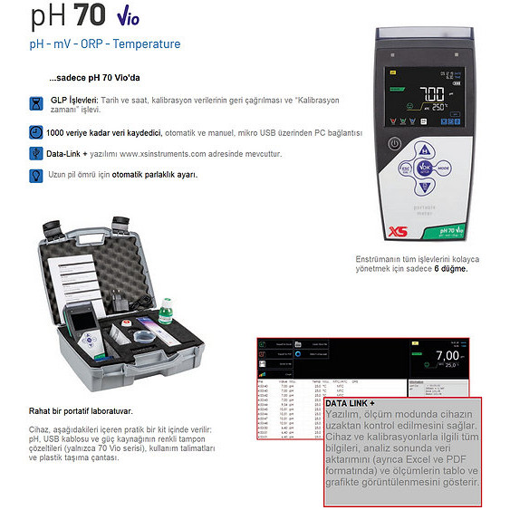 XS INSTRUMENTS | pH 70 Vio Taşınabilir pH Metre