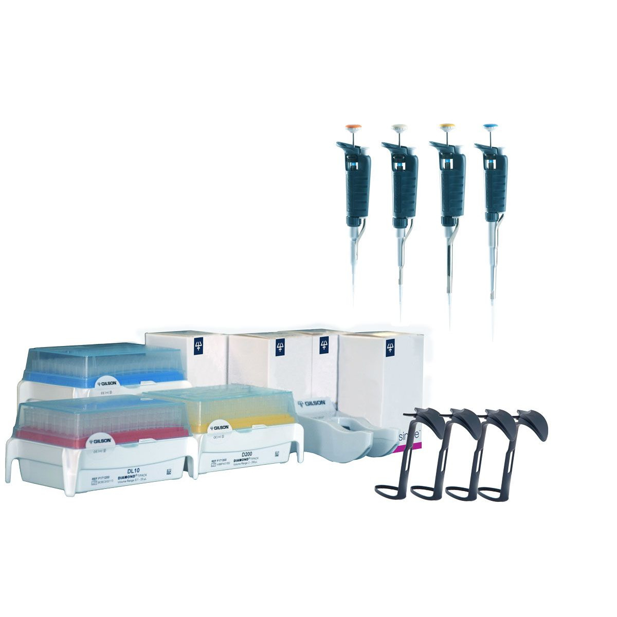 GILSON – PIPETMAN G4 – Pipette Kit, P2G, P20G, P200G, P1000G Ayarlanabilir Otomatik Pipet Seti