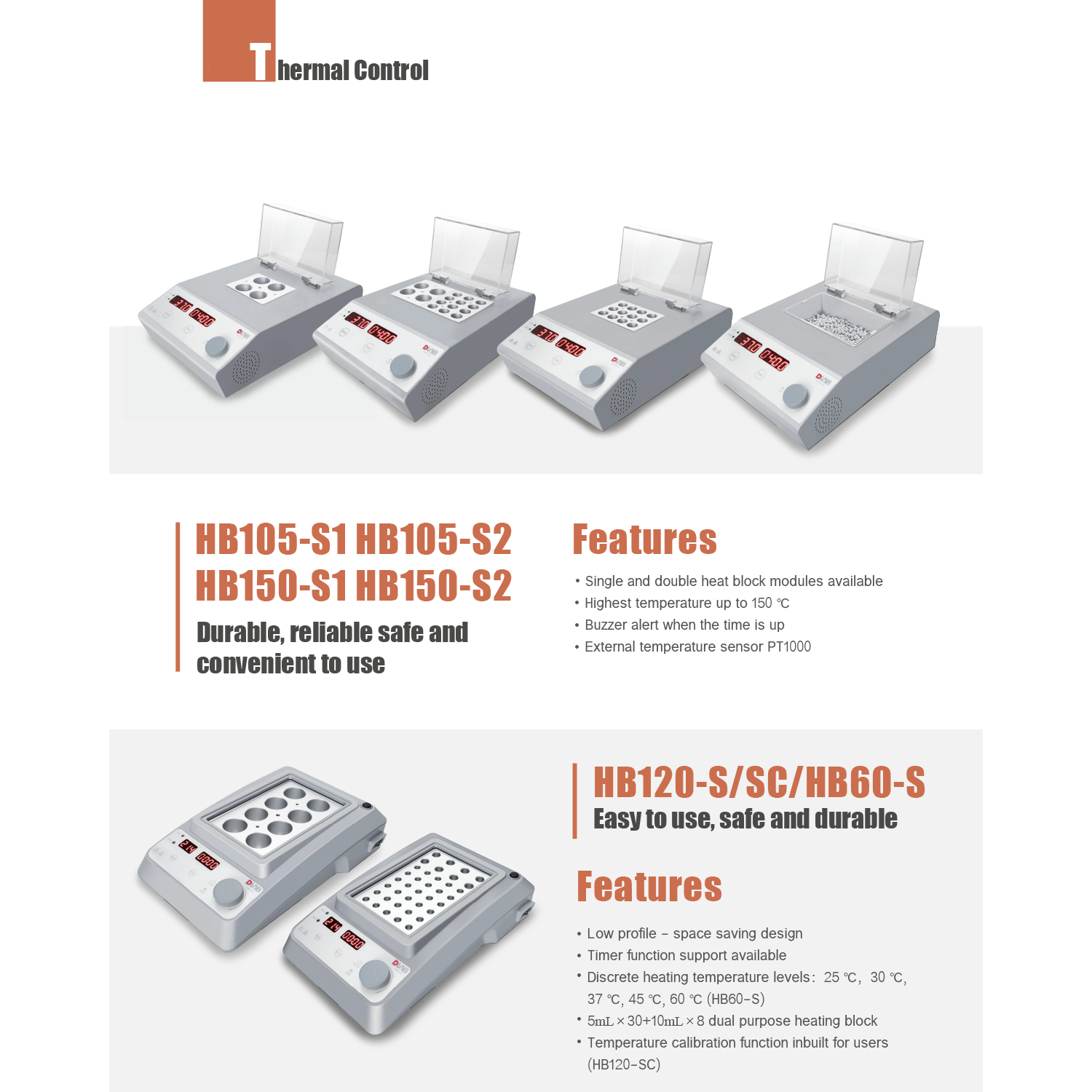 DLAB | HB105-S1 LED Dijital Tek Modül Kuru Blok Isıtıcı