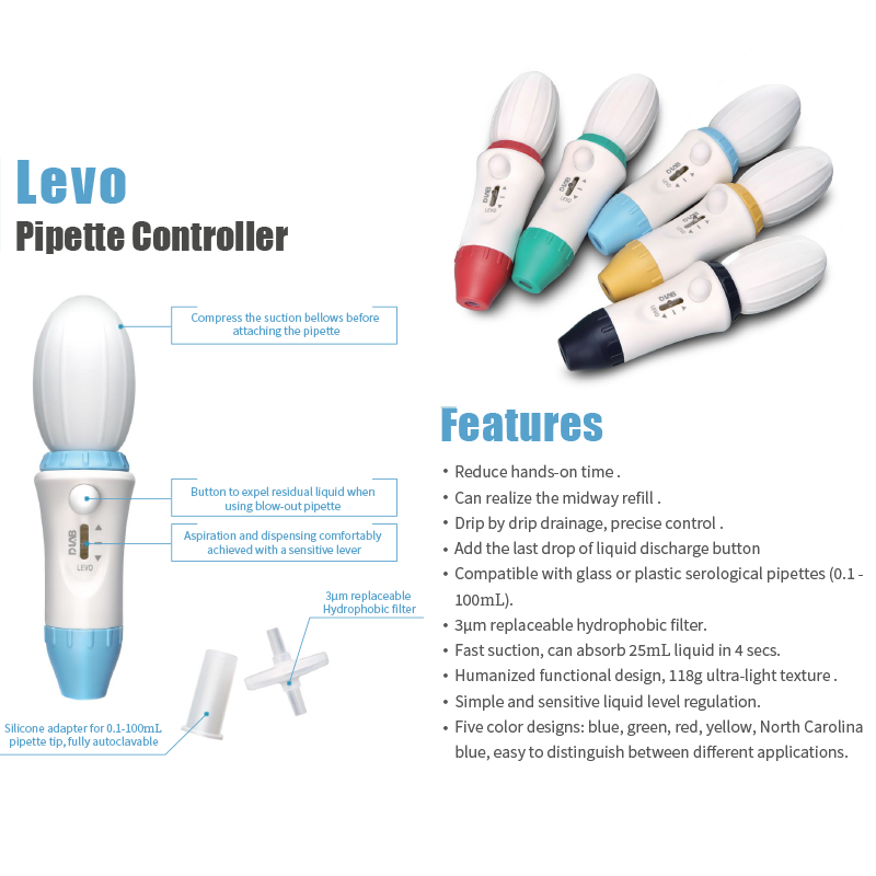 DLAB | Levo Pipet Pompası Cam ve Plastik Pipetlere Uyumlu Yeşil