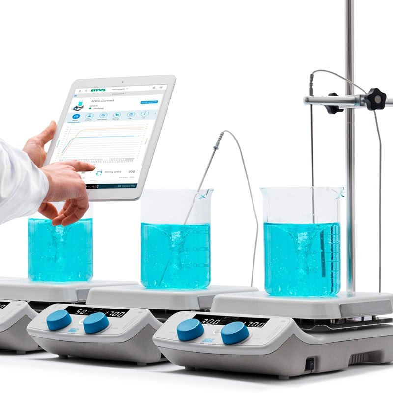 VELP | AREC 7 Connect Sistemi Problu, Çubuklu, Kelepçeli Isıtıcılı Manyetik Karıştırıcı