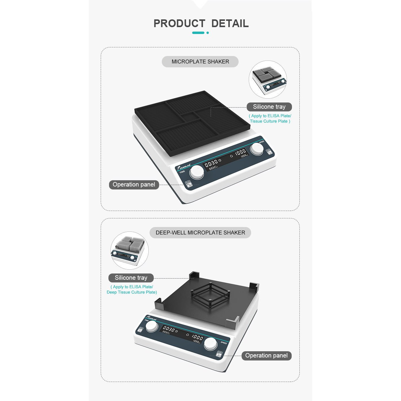 JOANLAB VM-600D Mikro Plaka Osilatörü 500… 2000 rpm / 3 mm