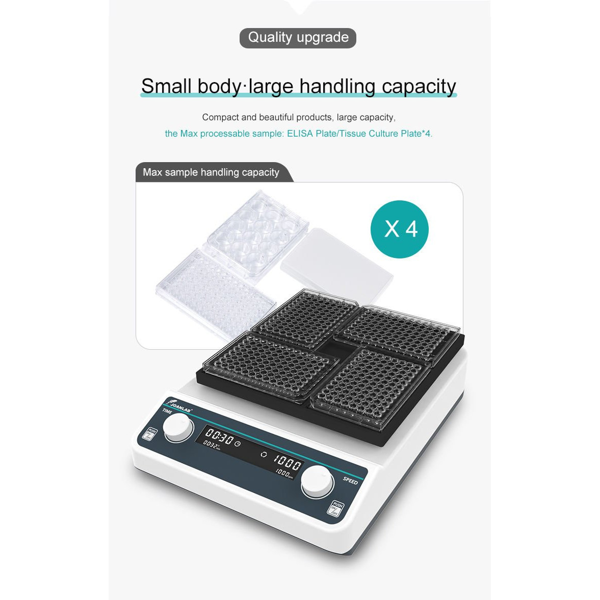 JOANLAB VM-600D Mikro Plaka Osilatörü 500… 2000 rpm / 3 mm