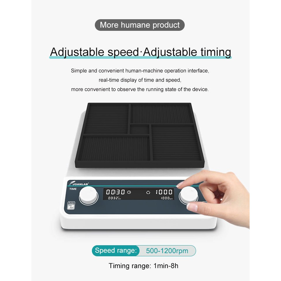 JOANLAB VM-600D Mikro Plaka Osilatörü 500… 2000 rpm / 3 mm