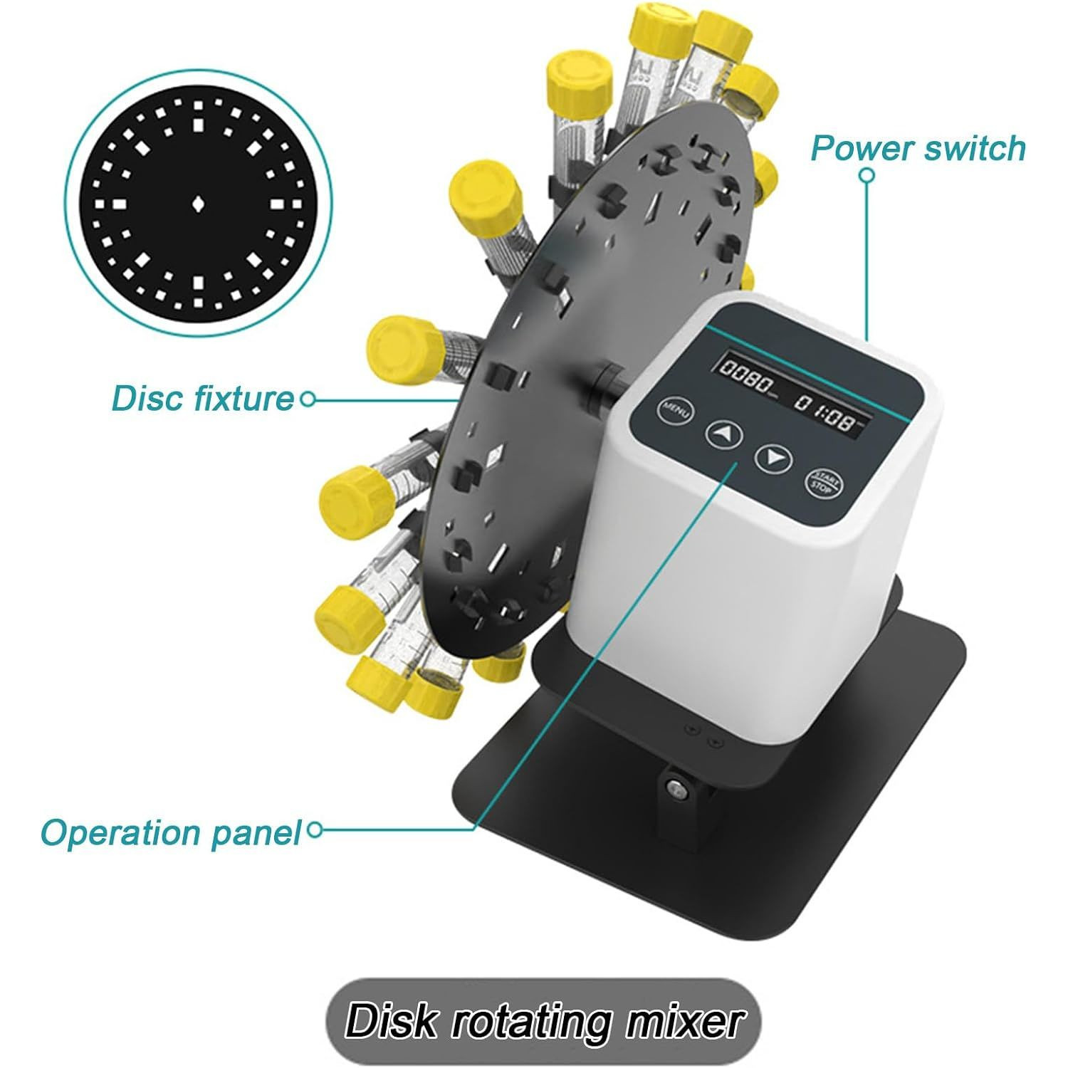 JOANLAB RM0-80 Dairesel Rotatör 20… 80 rpm / 40°-80° Santrifüj ve Kan Tüpleri için