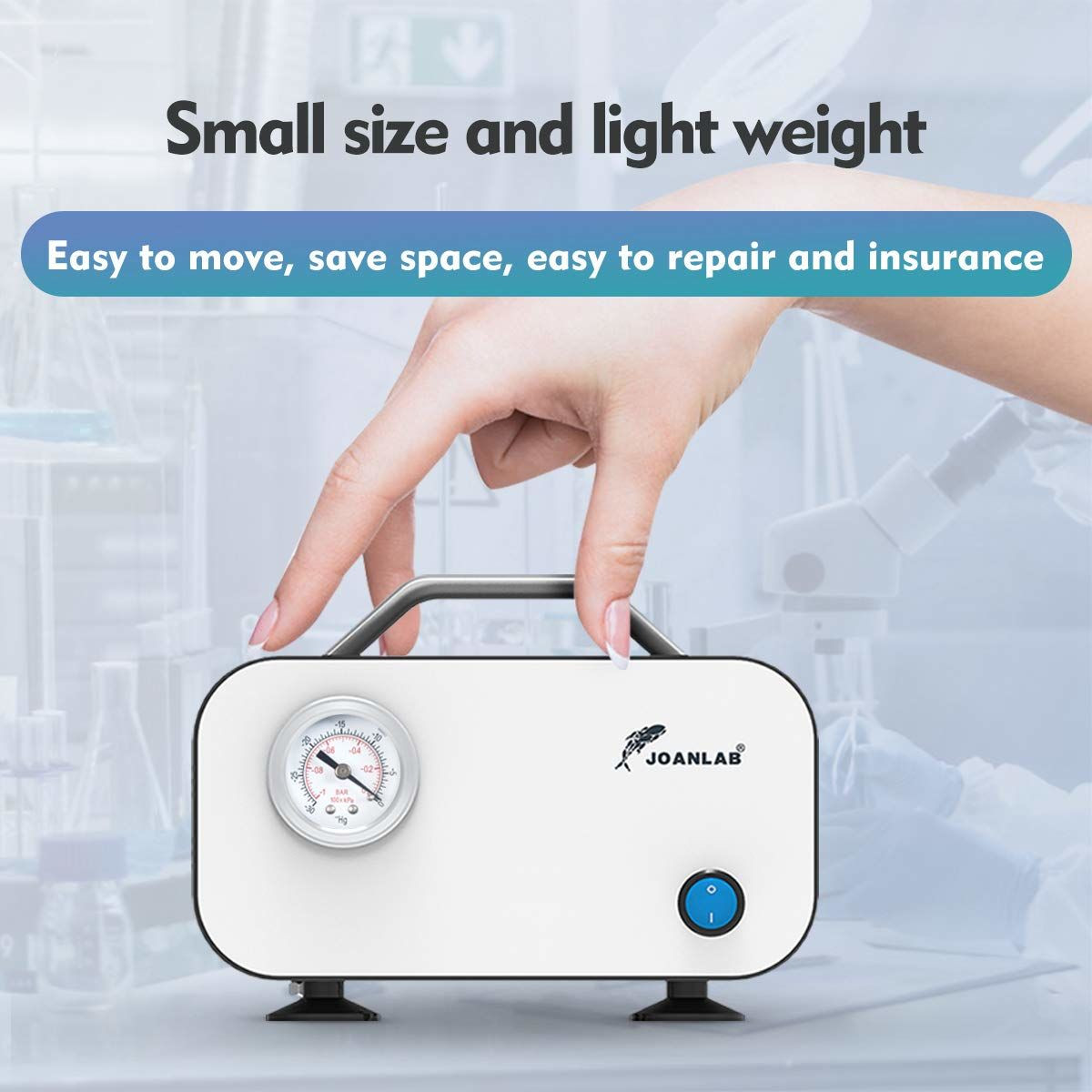 JOANLAB VP-15L Vakum Pompası Yağsız Diyafram Tip 0.08 mPa / 15 L/dk