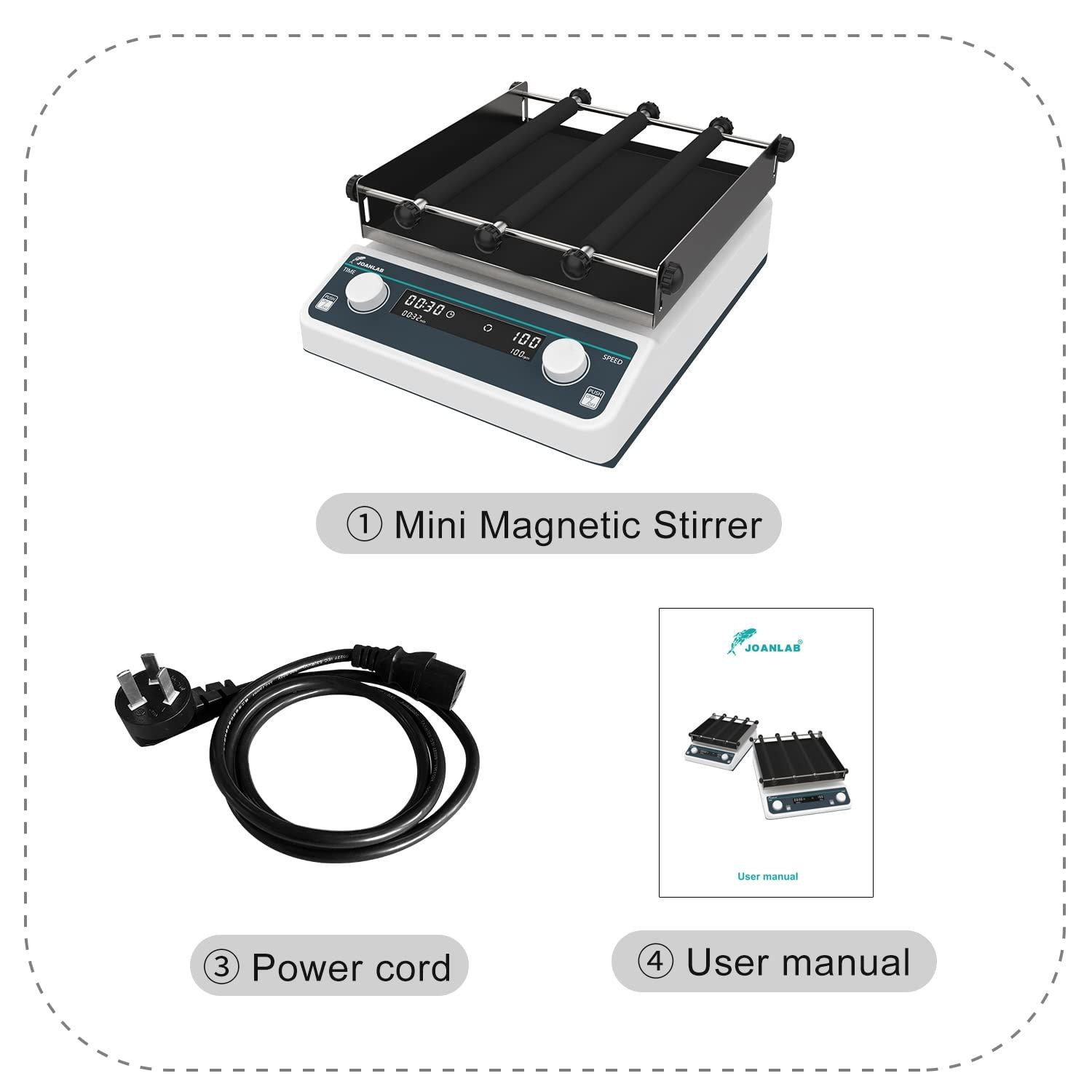 JOANLAB OS-20Pro Sabit Çalışma Plakalı Dijital Dairesel Sallanma Hareketli Çalkalayıcı 40… 200 rpm / 5 kg / 20 mm
