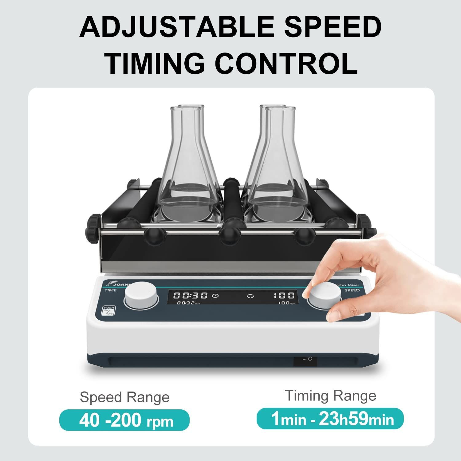 JOANLAB OS-20Pro Sabit Çalışma Plakalı Dijital Dairesel Sallanma Hareketli Çalkalayıcı 40… 200 rpm / 5 kg / 20 mm