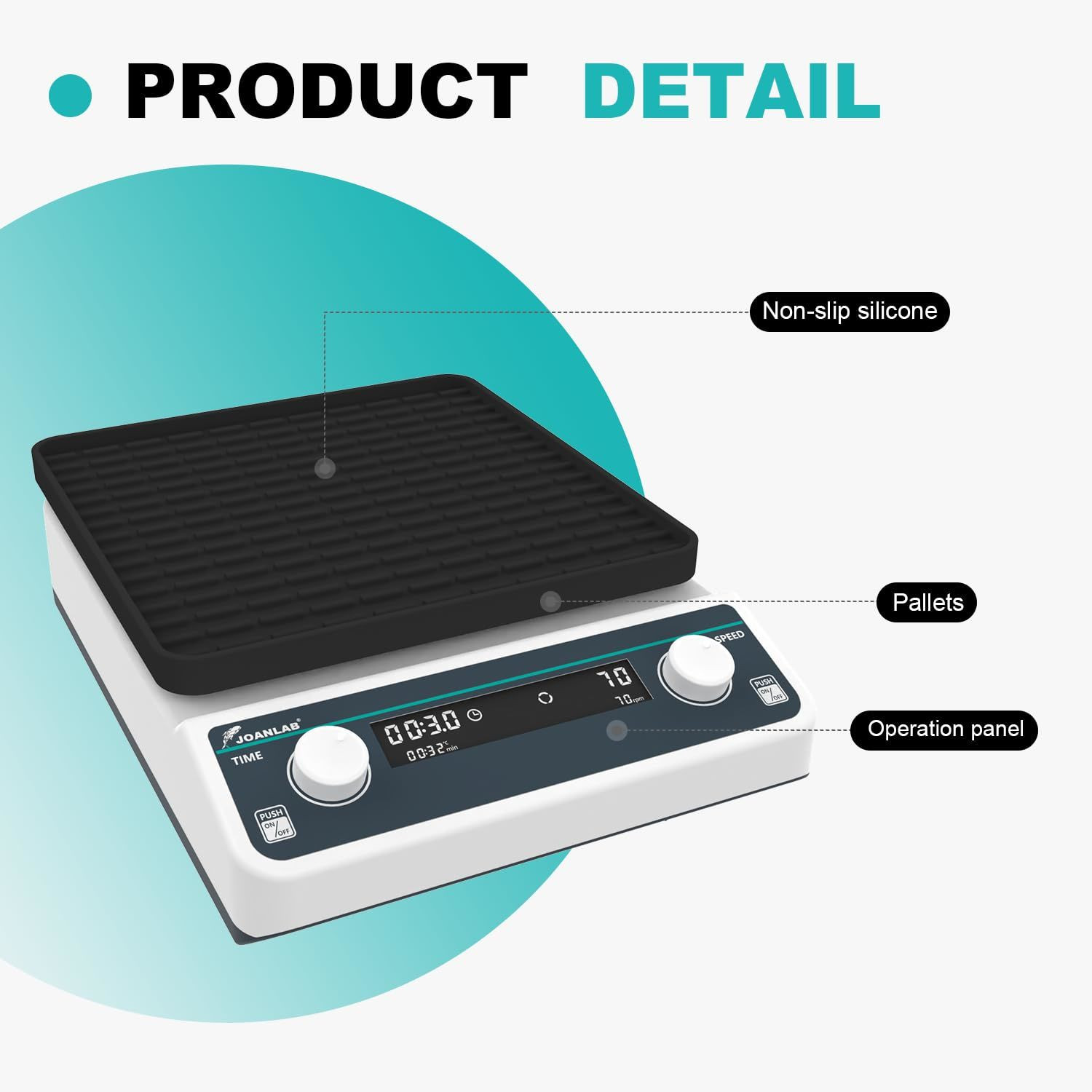 JOANLAB OS-20F Sabit Çalışma Plakalı Sallanan Çalkalayıcı 40… 200 rpm / 2 kg / 20 mm